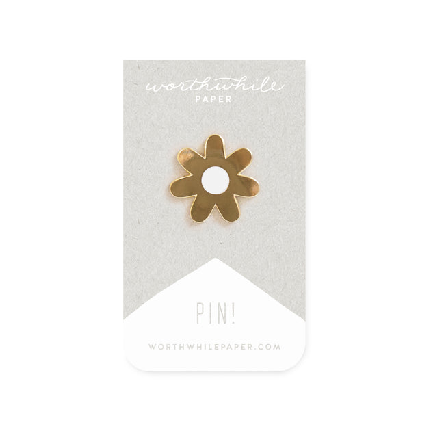Worthwhile Paper - Minimal Daisy Enamel Pin
